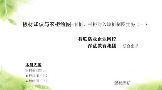 板材知識(shí)與衣柜繪圖&nbsp;-衣柜、書柜與入墻柜制圖實(shí)務(wù)（一）